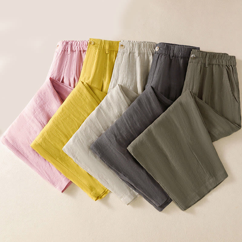 Buddha Stones Sommerhose für Damen, knöchellang, mit Knopfleiste und Reißverschluss sowie Taschen - image 39
