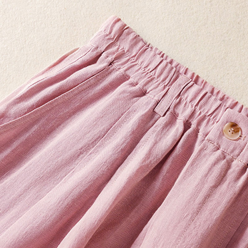 Buddha Stones Sommerhose für Damen, knöchellang, mit Knopfleiste und Reißverschluss sowie Taschen - image 13
