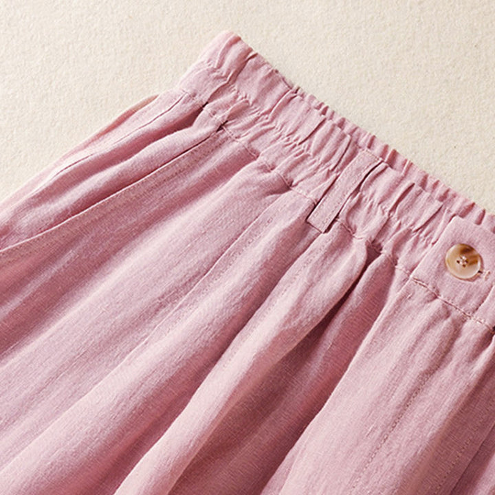 Buddha Stones Sommerhose für Damen, knöchellang, mit Knopfleiste und Reißverschluss sowie Taschen - image 13