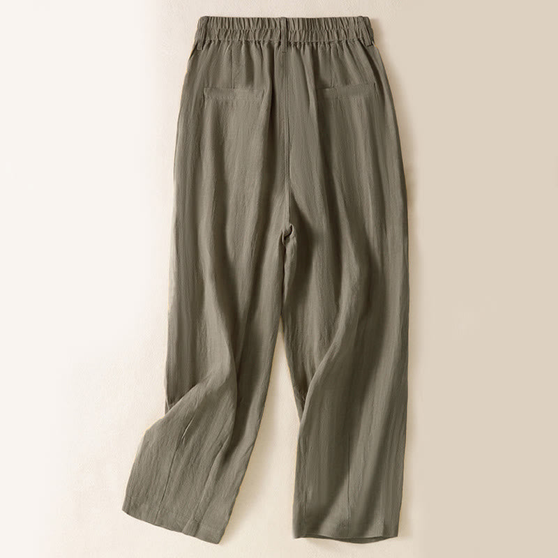 Buddha Stones Sommerhose für Damen, knöchellang, mit Knopfleiste und Reißverschluss sowie Taschen - image 22