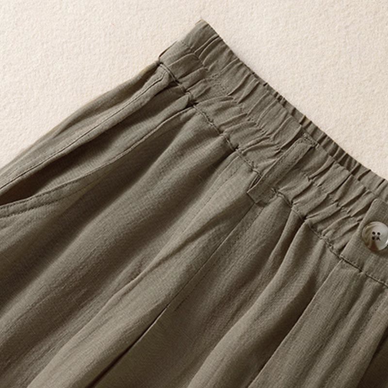 Buddha Stones Sommerhose für Damen, knöchellang, mit Knopfleiste und Reißverschluss sowie Taschen - image 25