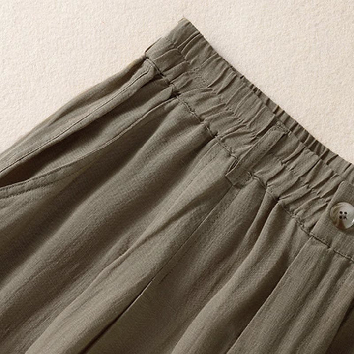 Buddha Stones Sommerhose für Damen, knöchellang, mit Knopfleiste und Reißverschluss sowie Taschen - image 25