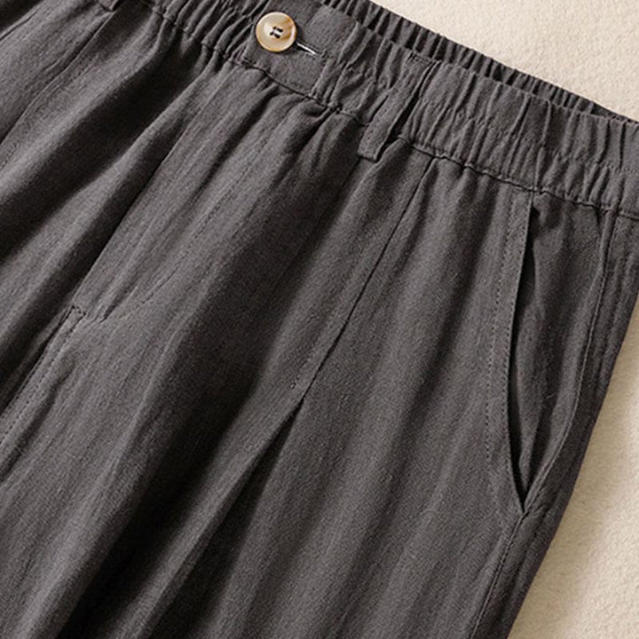 Buddha Stones Sommerhose für Damen, knöchellang, mit Knopfleiste und Reißverschluss sowie Taschen - image 30