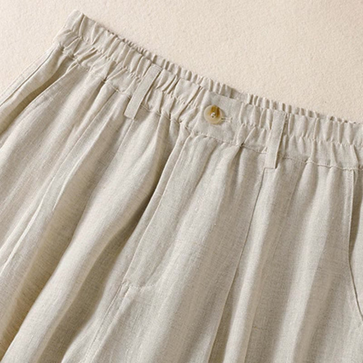 Buddha Stones Sommerhose für Damen, knöchellang, mit Knopfleiste und Reißverschluss sowie Taschen - image 35
