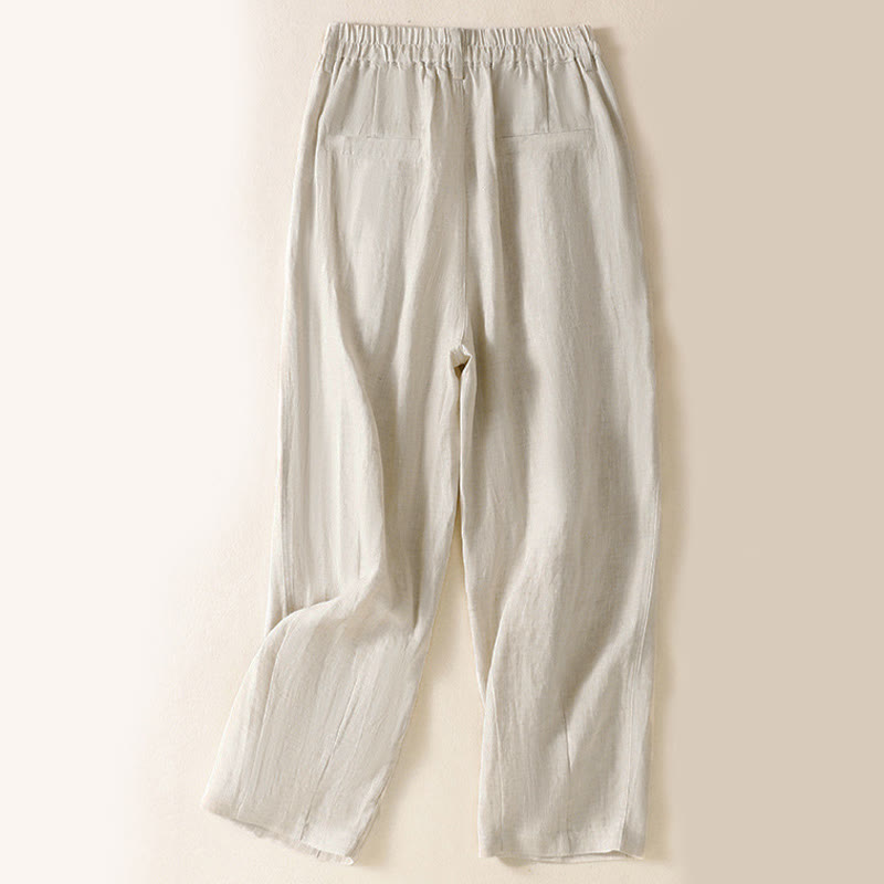 Buddha Stones Sommerhose für Damen, knöchellang, mit Knopfleiste und Reißverschluss sowie Taschen - image 34