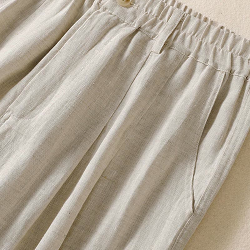 Buddha Stones Sommerhose für Damen, knöchellang, mit Knopfleiste und Reißverschluss sowie Taschen - image 37