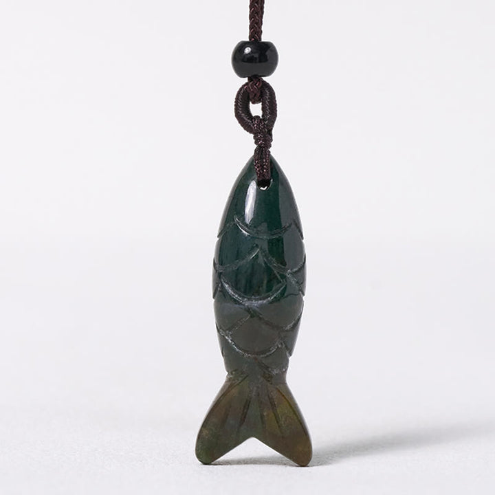 Buddha Stones Schnitzerei, Koi-Fisch, rosa Kristall, indischer Achat, Amethyst, Halskettenanhänger – Symbol für Wärme und Wohlstand - image 8