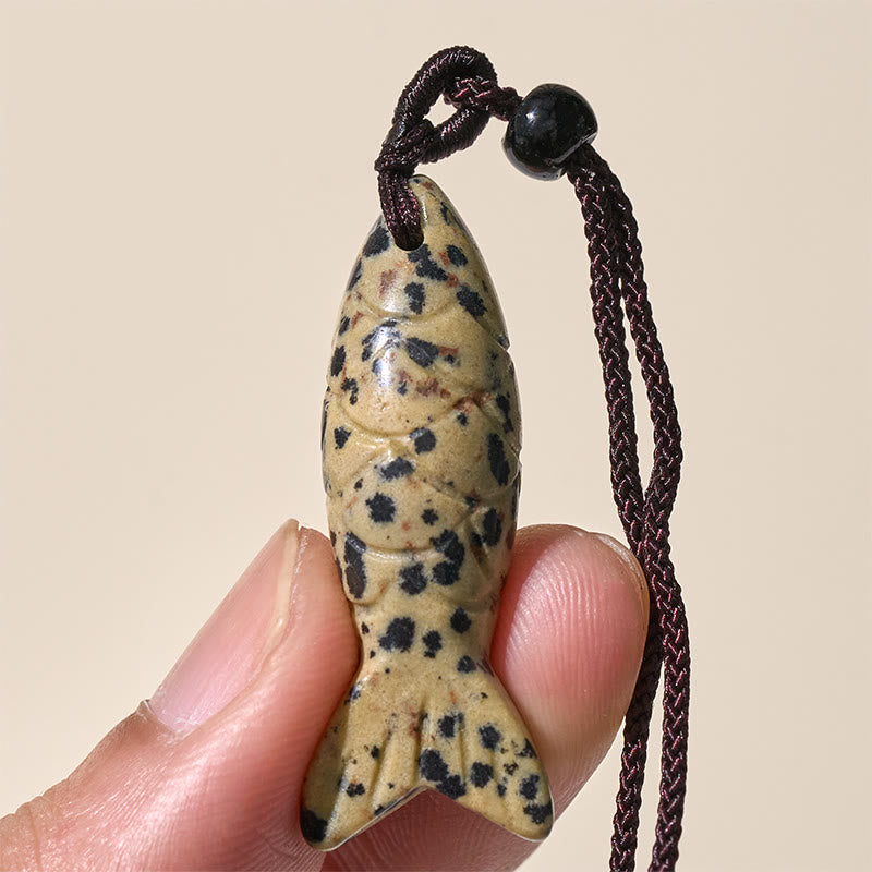 Buddha Stones Schnitzerei, Koi-Fisch, rosa Kristall, indischer Achat, Amethyst, Halskettenanhänger – Symbol für Wärme und Wohlstand - image 35