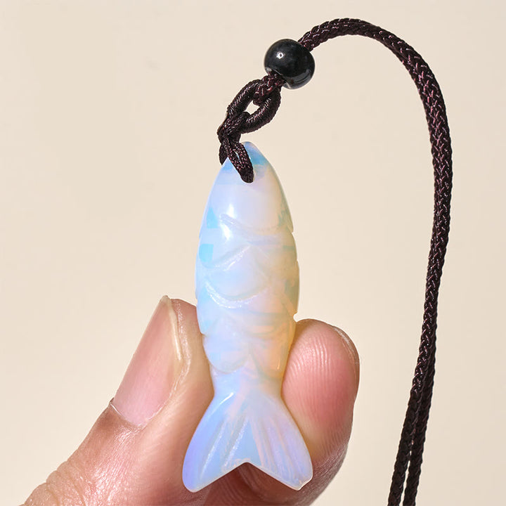 Buddha Stones Schnitzerei, Koi-Fisch, rosa Kristall, indischer Achat, Amethyst, Halskettenanhänger – Symbol für Wärme und Wohlstand - image 55