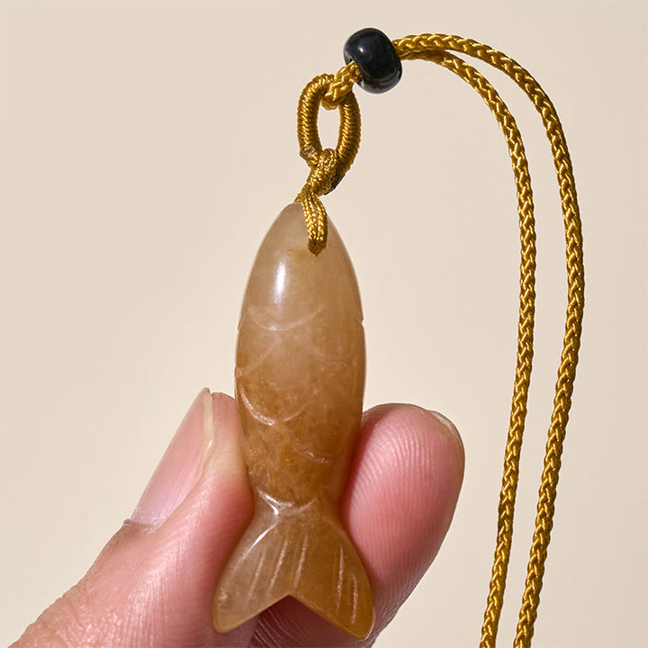 Buddha Stones Schnitzerei, Koi-Fisch, rosa Kristall, indischer Achat, Amethyst, Halskettenanhänger – Symbol für Wärme und Wohlstand - image 19