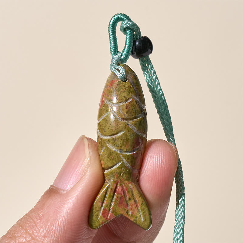 Buddha Stones Schnitzerei, Koi-Fisch, rosa Kristall, indischer Achat, Amethyst, Halskettenanhänger – Symbol für Wärme und Wohlstand - image 60