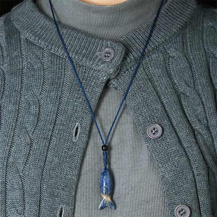 Buddha Stones Schnitzerei, Koi-Fisch, rosa Kristall, indischer Achat, Amethyst, Halskettenanhänger – Symbol für Wärme und Wohlstand - image 41