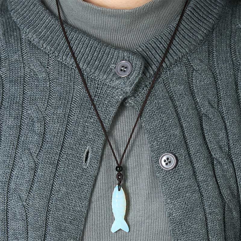 Buddha Stones Schnitzerei, Koi-Fisch, rosa Kristall, indischer Achat, Amethyst, Halskettenanhänger – Symbol für Wärme und Wohlstand - image 56