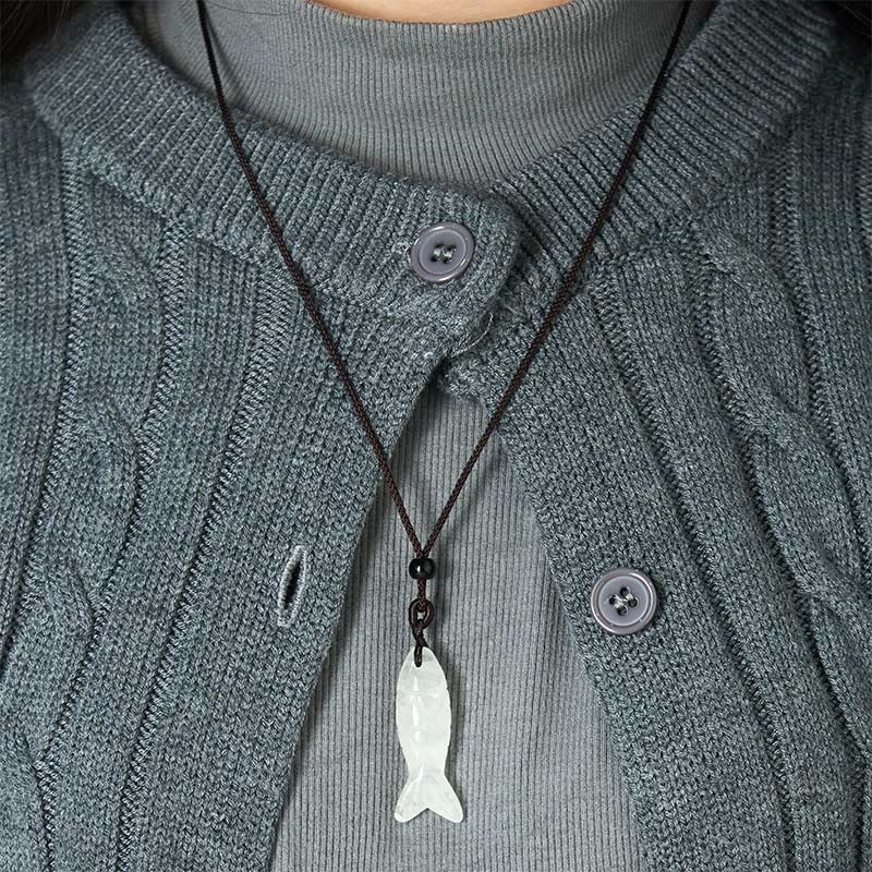 Buddha Stones Schnitzerei, Koi-Fisch, rosa Kristall, indischer Achat, Amethyst, Halskettenanhänger – Symbol für Wärme und Wohlstand - image 51