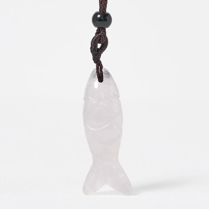 Buddha Stones Schnitzerei, Koi-Fisch, rosa Kristall, indischer Achat, Amethyst, Halskettenanhänger – Symbol für Wärme und Wohlstand - image 49