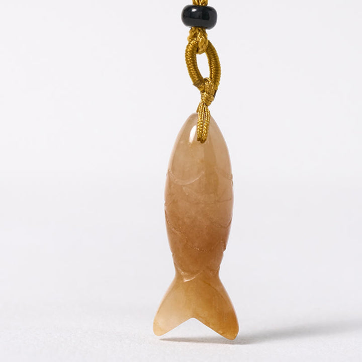 Buddha Stones Schnitzerei, Koi-Fisch, rosa Kristall, indischer Achat, Amethyst, Halskettenanhänger – Symbol für Wärme und Wohlstand - image 18