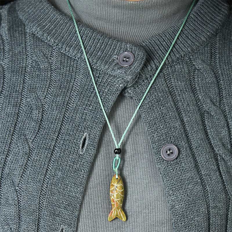 Buddha Stones Schnitzerei, Koi-Fisch, rosa Kristall, indischer Achat, Amethyst, Halskettenanhänger – Symbol für Wärme und Wohlstand - image 61