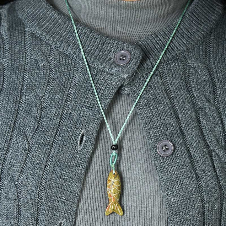 Buddha Stones Schnitzerei, Koi-Fisch, rosa Kristall, indischer Achat, Amethyst, Halskettenanhänger – Symbol für Wärme und Wohlstand - image 61