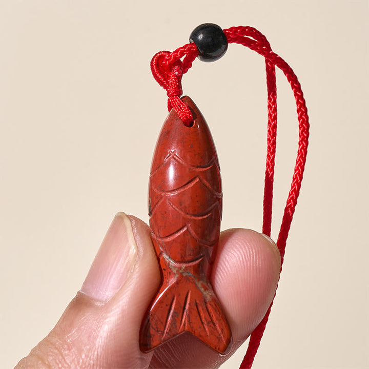 Buddha Stones Schnitzerei, Koi-Fisch, rosa Kristall, indischer Achat, Amethyst, Halskettenanhänger – Symbol für Wärme und Wohlstand - image 24