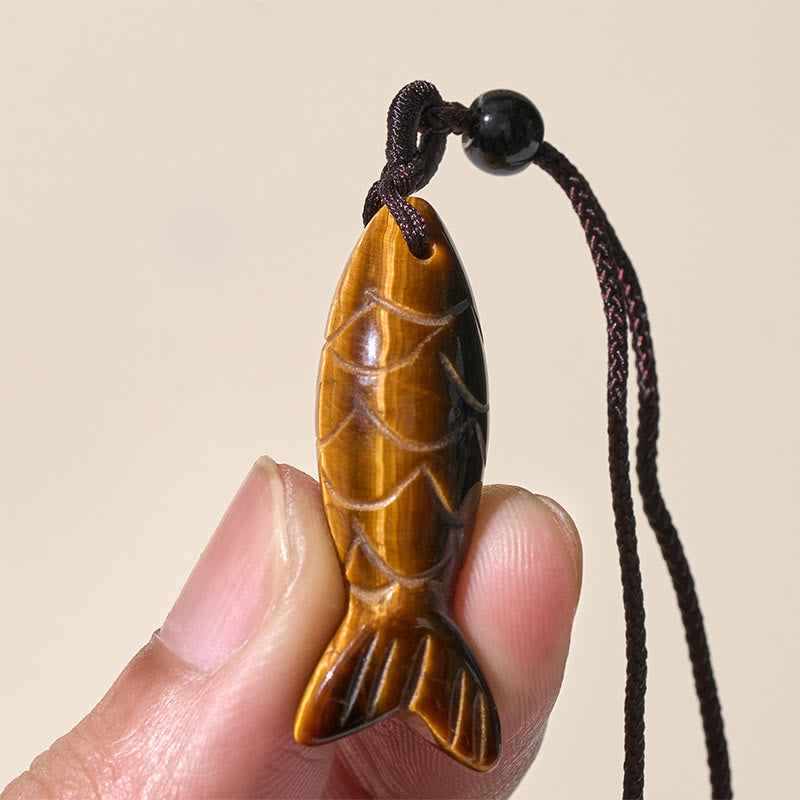 Buddha Stones Schnitzerei, Koi-Fisch, rosa Kristall, indischer Achat, Amethyst, Halskettenanhänger – Symbol für Wärme und Wohlstand - image 30