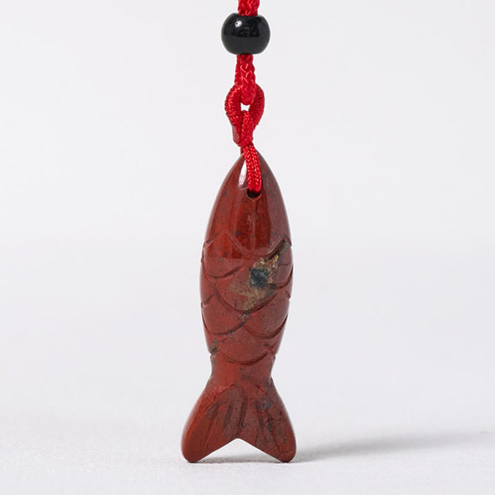 Buddha Stones Schnitzerei, Koi-Fisch, rosa Kristall, indischer Achat, Amethyst, Halskettenanhänger – Symbol für Wärme und Wohlstand - image 23