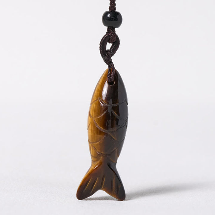 Buddha Stones Schnitzerei, Koi-Fisch, rosa Kristall, indischer Achat, Amethyst, Halskettenanhänger – Symbol für Wärme und Wohlstand - image 29