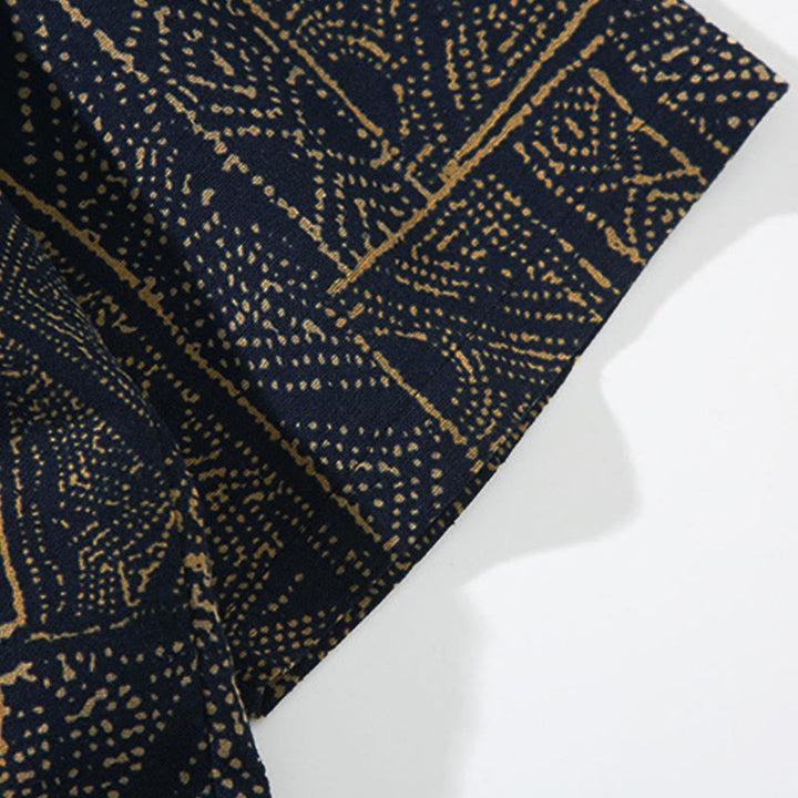 Buddha Stones, geometrisches Muster, Blumenstreifen, Schmetterlingsmotiv, offener Vorderteil, halblange Ärmel, Kimono aus Baumwolle für Herren - image 7