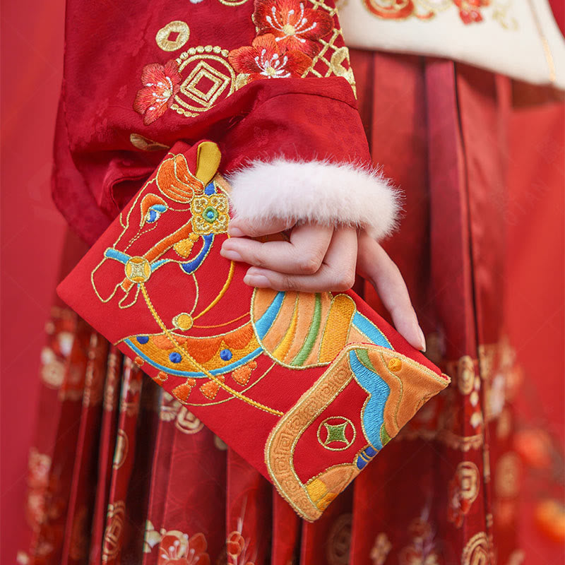 Buddha Stones -Stickerei, Jahr des Pferdes 2026, Neujahrsquaste, chinesischer roter Umschlag - image 6