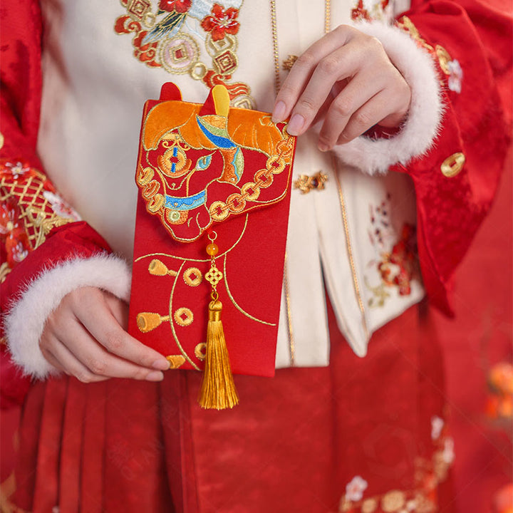 Buddha Stones -Stickerei, Jahr des Pferdes 2026, Neujahrsquaste, chinesischer roter Umschlag - image 1