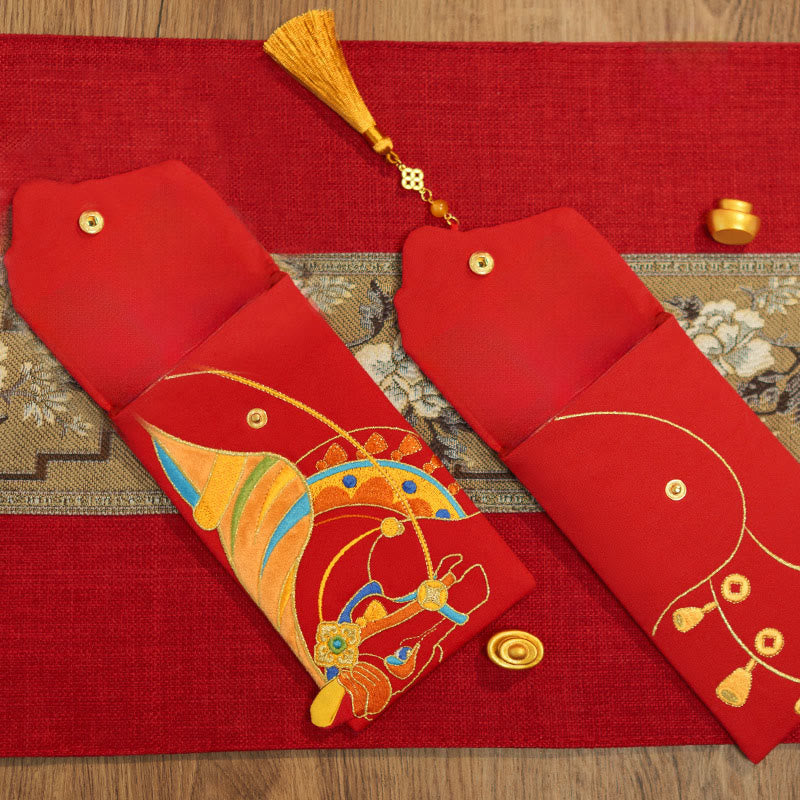 Buddha Stones -Stickerei, Jahr des Pferdes 2026, Neujahrsquaste, chinesischer roter Umschlag - image 14