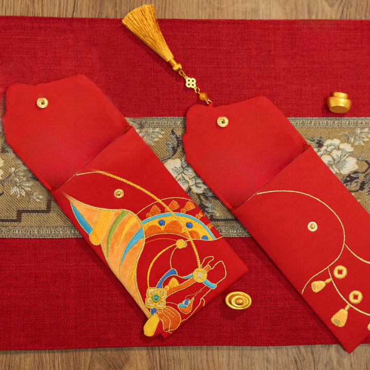 Buddha Stones -Stickerei, Jahr des Pferdes 2026, Neujahrsquaste, chinesischer roter Umschlag - image 14