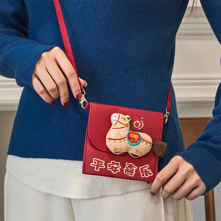 Buddha Stones ​​Jahr des Pferdes 2026 Neujahr Fu-Charakter Frieden Freude Umhängetasche Roter Umschlag - image 10