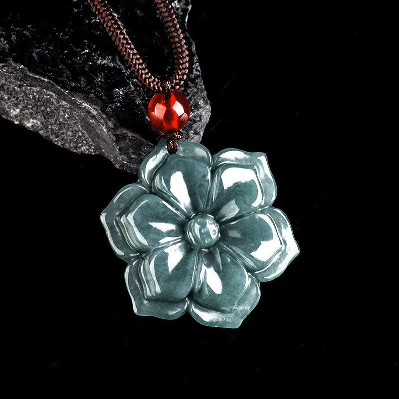 Buddha Stones Pfirsichblüten-Jade-Anhänger für eine Wohlstandskette - image 1