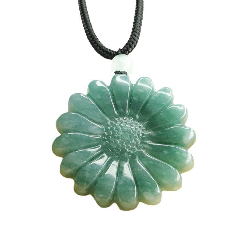 Buddha Stones Sonnenblumen-Jade-Halskette mit Anhängern - image 7