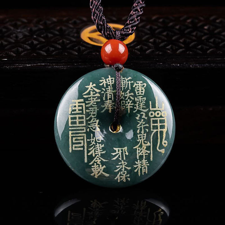 Buddha Stones Berggeister geben Geld aus Friedensschnalle Jade Glückskette Anhänger - Jade - image 0