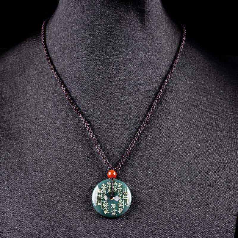 Buddha Stones Berggeister geben Geld aus Friedensschnalle Jade Glückskette Anhänger - image 3