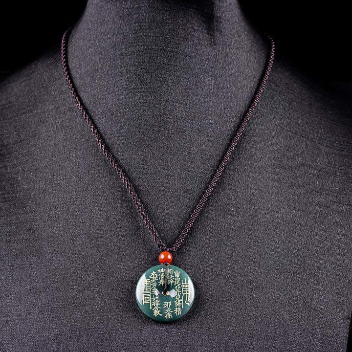 Buddha Stones Berggeister geben Geld aus Friedensschnalle Jade Glückskette Anhänger - image 3