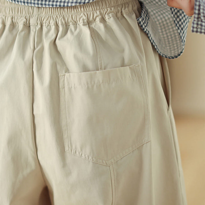 Buddha Stones Schlichtes Design, knöchellange Haremshose aus Baumwolle für Damen mit Taschen - image 4