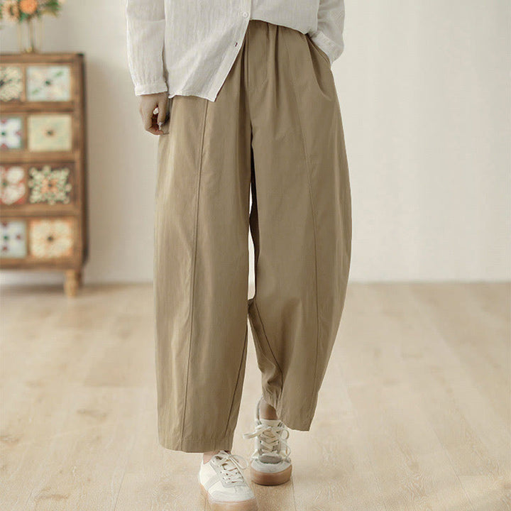 Buddha Stones Schlichtes Design, knöchellange Haremshose aus Baumwolle für Damen mit Taschen - image 7