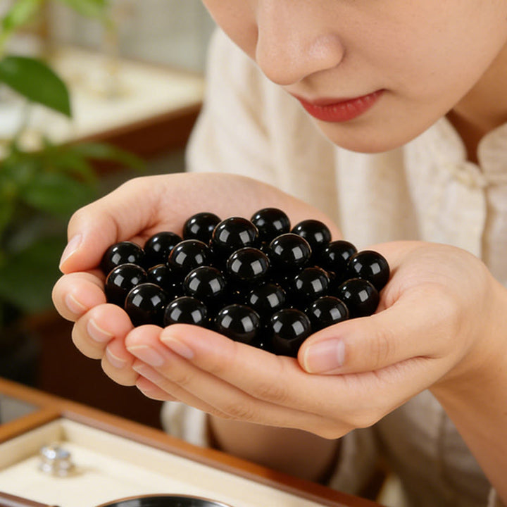 Buddha Stones Armband aus schwarzem Obsidian, Jahr des Pferdes - image 10