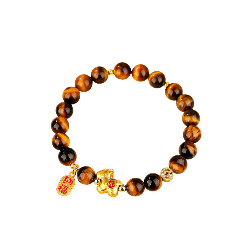 Buddha Stones Jahr des Pferdes Tigerauge Mut-Armband - image 8