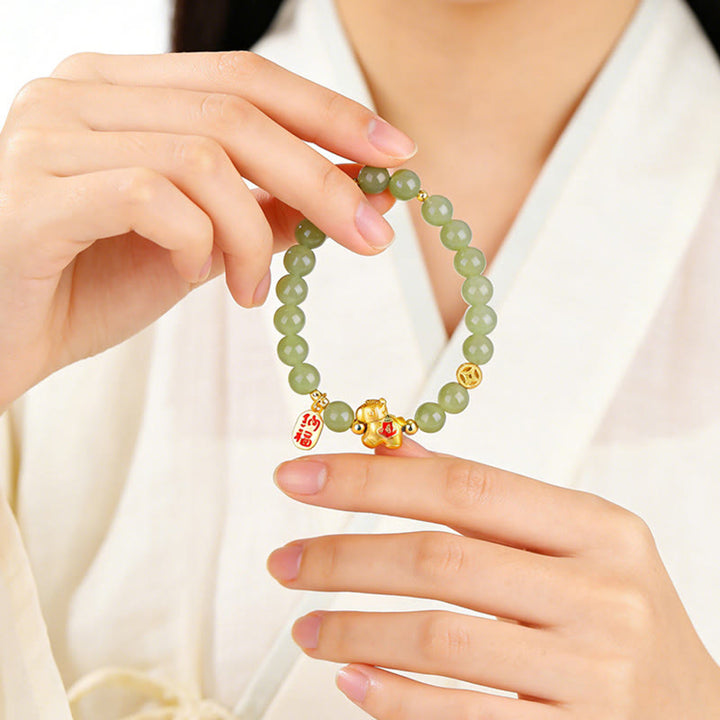 Buddha Stones Hetian-Jade-Armband zum Jahr des Pferdes - image 3