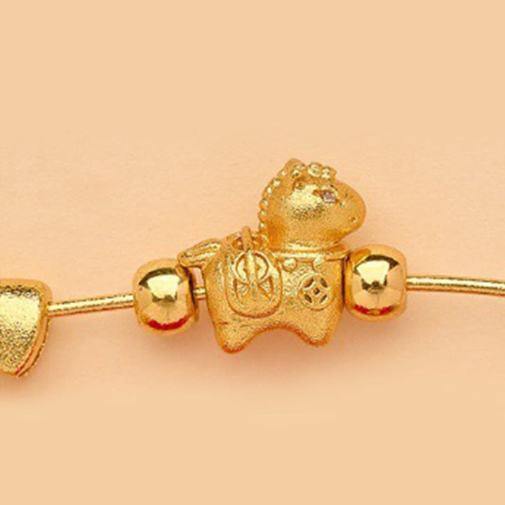 Buddha Stones Jahr des Pferdes Fu-Zeichen Lotus zieht Glück an Ruyi Griff Frieden Schnalle Glücksbrosche - image 4