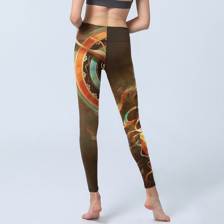 Buddha Stones Dunhuang Leggings mit Mandala-Print und fliegenden Apsaras – Sport- und Yogahosen für Damen - image 6