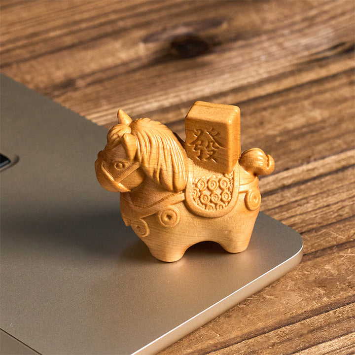 Buddha Stones, Jahr des Pferdes, Reichtum erlangen, Grünes Sandelholz, Kleinblättriges Rotes Sandelholz, Lindenholz, Tiere, Positive Dekoration - image 10