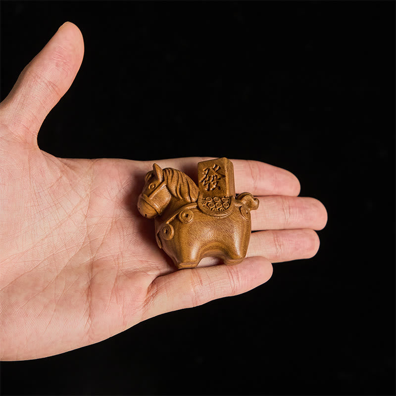 Buddha Stones, Jahr des Pferdes, Reichtum erlangen, Grünes Sandelholz, Kleinblättriges Rotes Sandelholz, Lindenholz, Tiere, Positive Dekoration - image 5