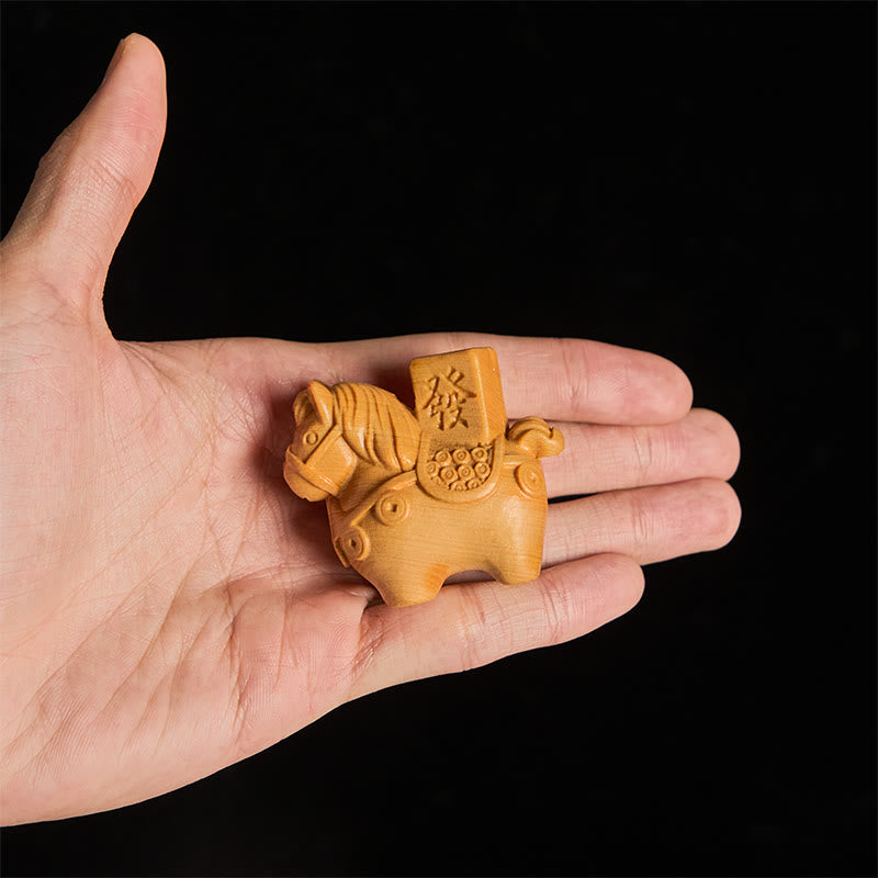 Buddha Stones, Jahr des Pferdes, Reichtum erlangen, Grünes Sandelholz, Kleinblättriges Rotes Sandelholz, Lindenholz, Tiere, Positive Dekoration - image 13