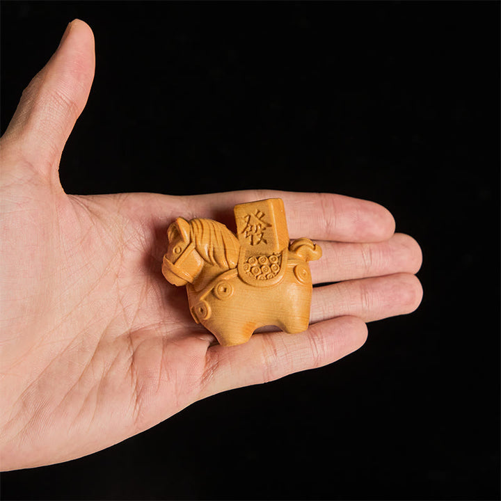 Buddha Stones, Jahr des Pferdes, Reichtum erlangen, Grünes Sandelholz, Kleinblättriges Rotes Sandelholz, Lindenholz, Tiere, Positive Dekoration - image 13