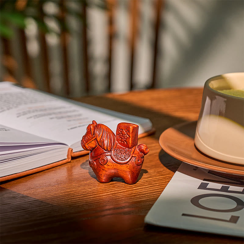 Buddha Stones, Jahr des Pferdes, Reichtum erlangen, Grünes Sandelholz, Kleinblättriges Rotes Sandelholz, Lindenholz, Tiere, Positive Dekoration - image 17