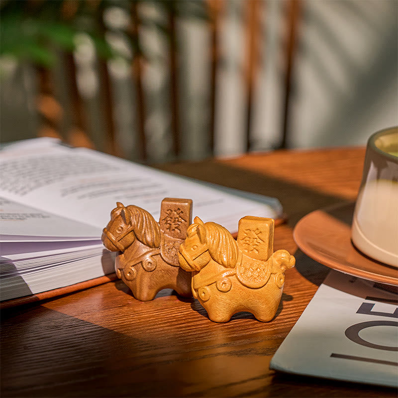 Buddha Stones, Jahr des Pferdes, Reichtum erlangen, Grünes Sandelholz, Kleinblättriges Rotes Sandelholz, Lindenholz, Tiere, Positive Dekoration - image 21